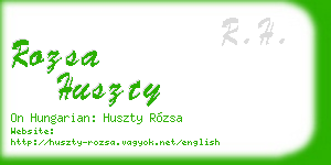 rozsa huszty business card